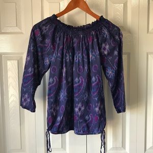 🍀 Lucky Brand 🍀 On or Off shoulder Peasant Top